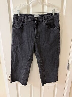 We The Free Black Cropped Raw-Hem Capris